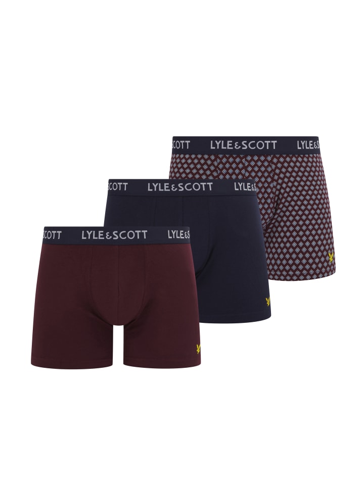 

Трусы боксеры Lyle & Scott Boxer 3-Er Set, цвет Bordeaux/Dunkelblau