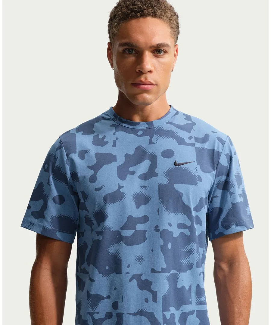Мужская тренировочная футболка Hyverse Dri-FIT UV с коротким рукавом и круглым вырезом Nike, work синий/diffused синий/черный — фото 2