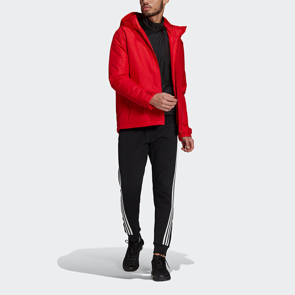 Куртка adidas Casual Sports Windproof Hooded Jacket Red, красный — фото 3