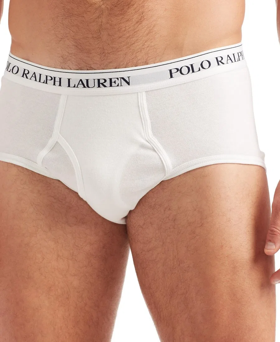 Комплект из 3 мужских хлопковых трусов больших размеров Polo Ralph Lauren, белый — фото 3
