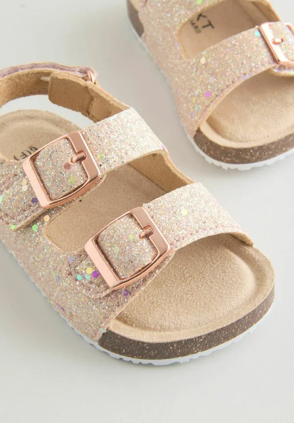 Детские туфли с широкой колодкой и двумя ремешками Next, Rose Gold Glitter — фото 4
