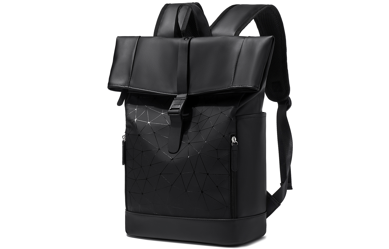 

Slazenger Мягкий кожаный рюкзак унисекс черный с шестиугольным узором, Diamond Pattern Black