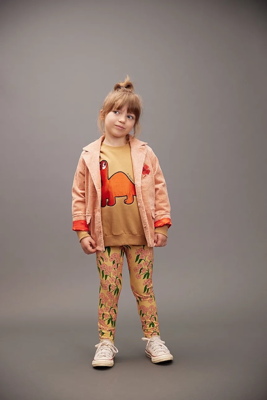 

Детские леггинсы с альпийскими цветами Mini Rodini, желтый