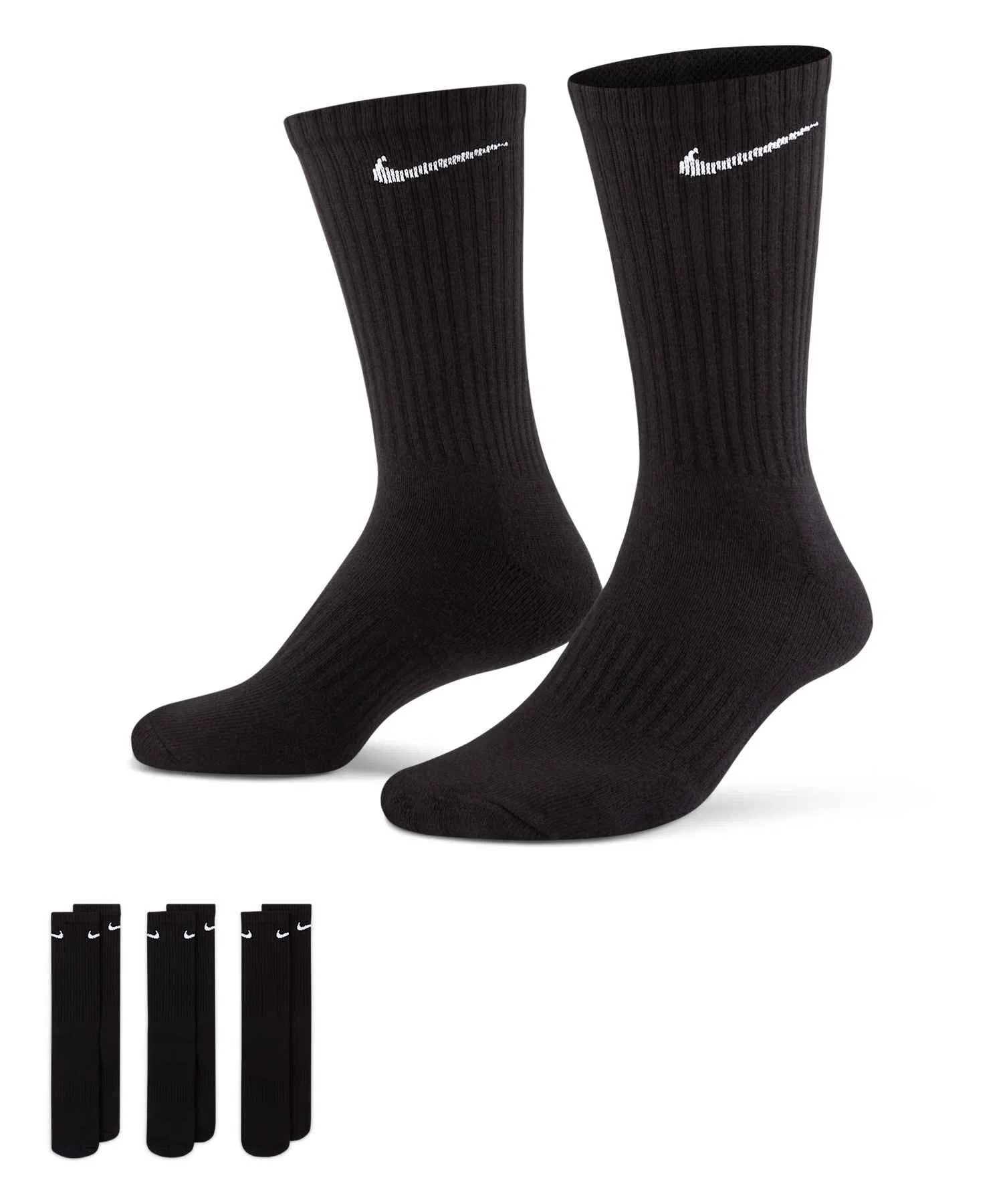 Носки Nike Everyday Cushioned Training Crew Socks (3 пары) SX7664-010, черные