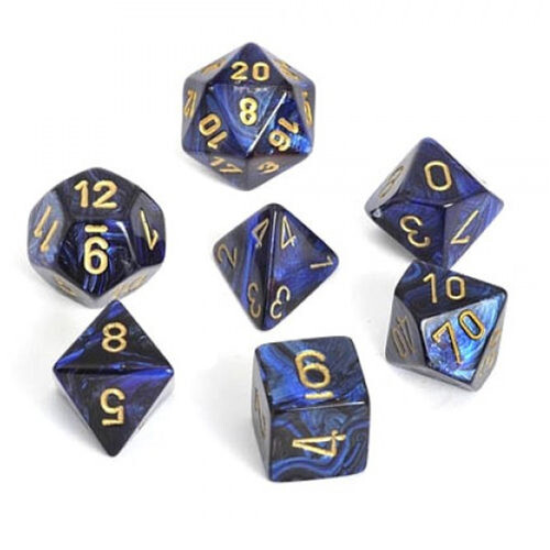 

Игровые кубики Poly 7 Set: Scarab Royal Blue/Gold Chessex