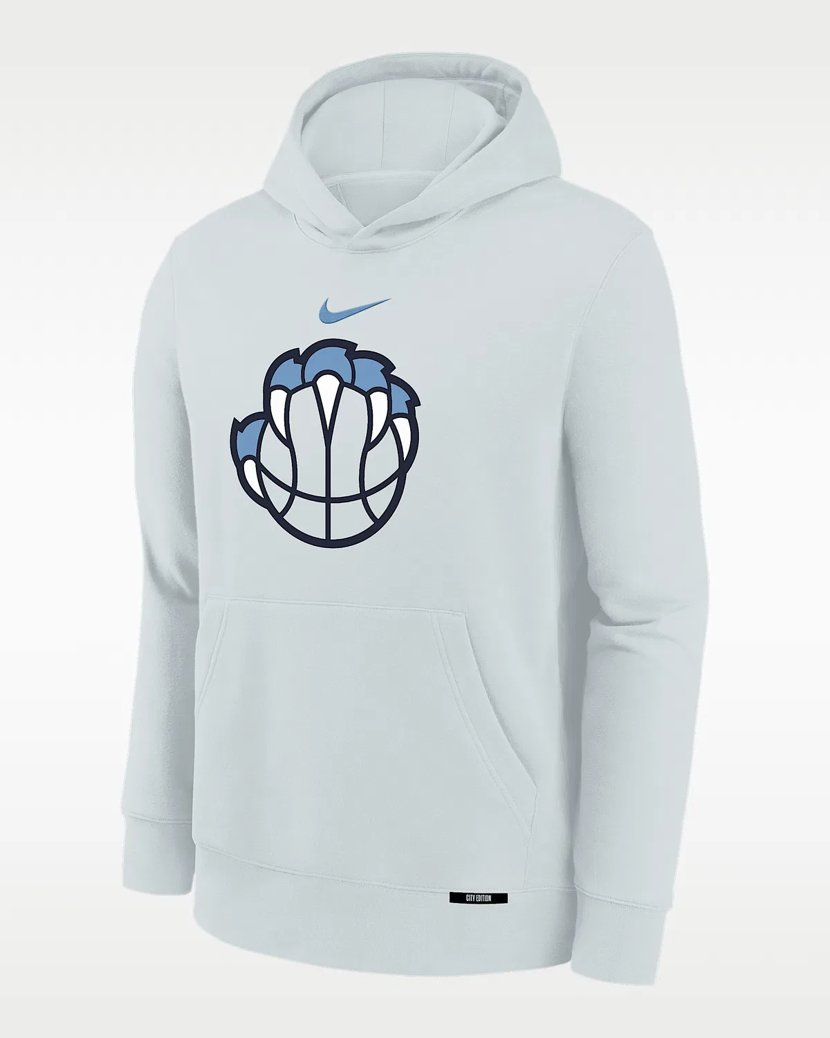 Детская флисовая худи Memphis Grizzlies Club Fleece City Edition, Pure Platinum