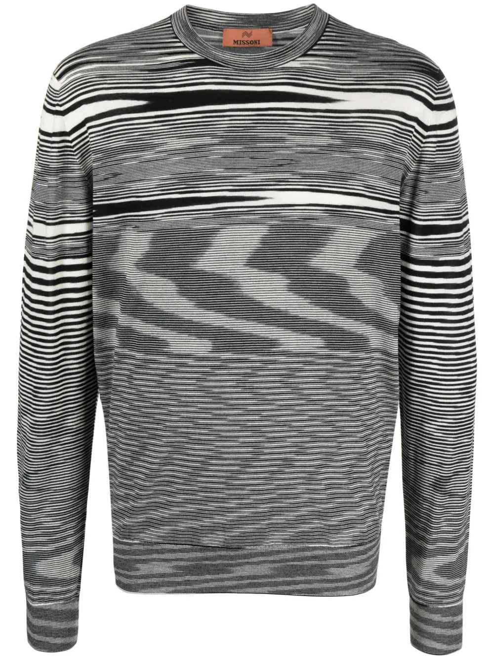 

Полосатый шерстяной джемпер, связанный интарсией Missoni, черный