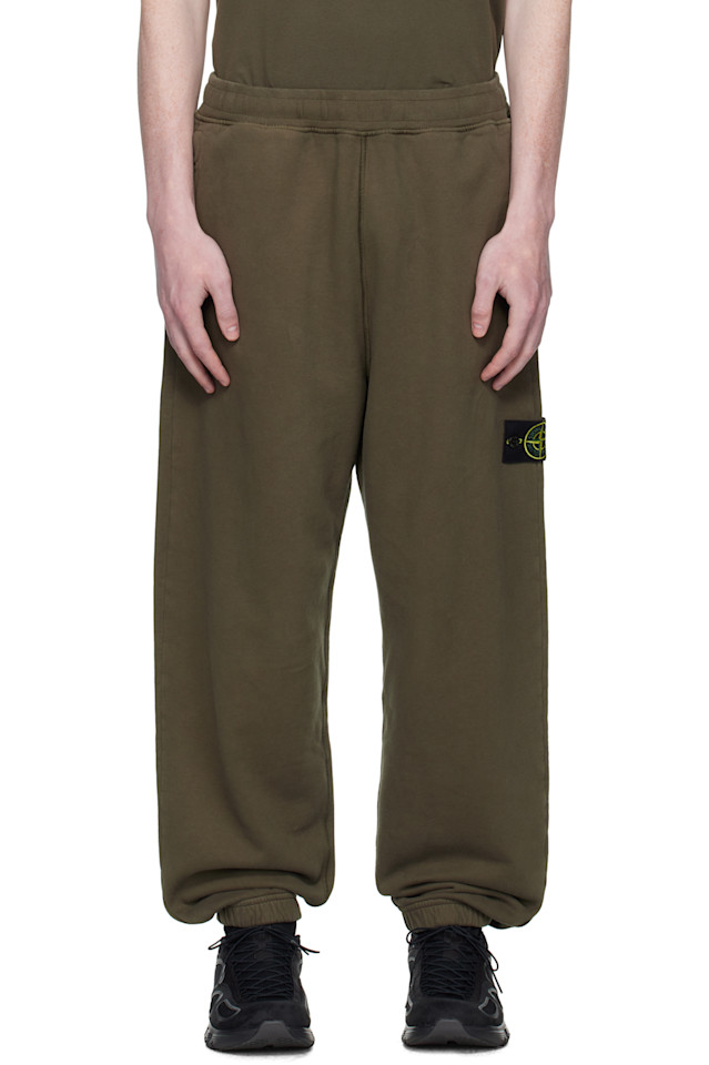 

6200004 брюки из органического хлопка с флисовой подкладкой Stone Island, зеленый