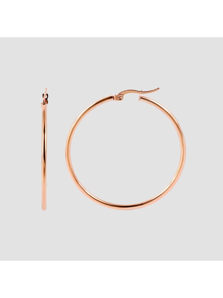 

Adeliás Женские серьги - серьги-кольца из нержавеющей стали в золотом исполнении