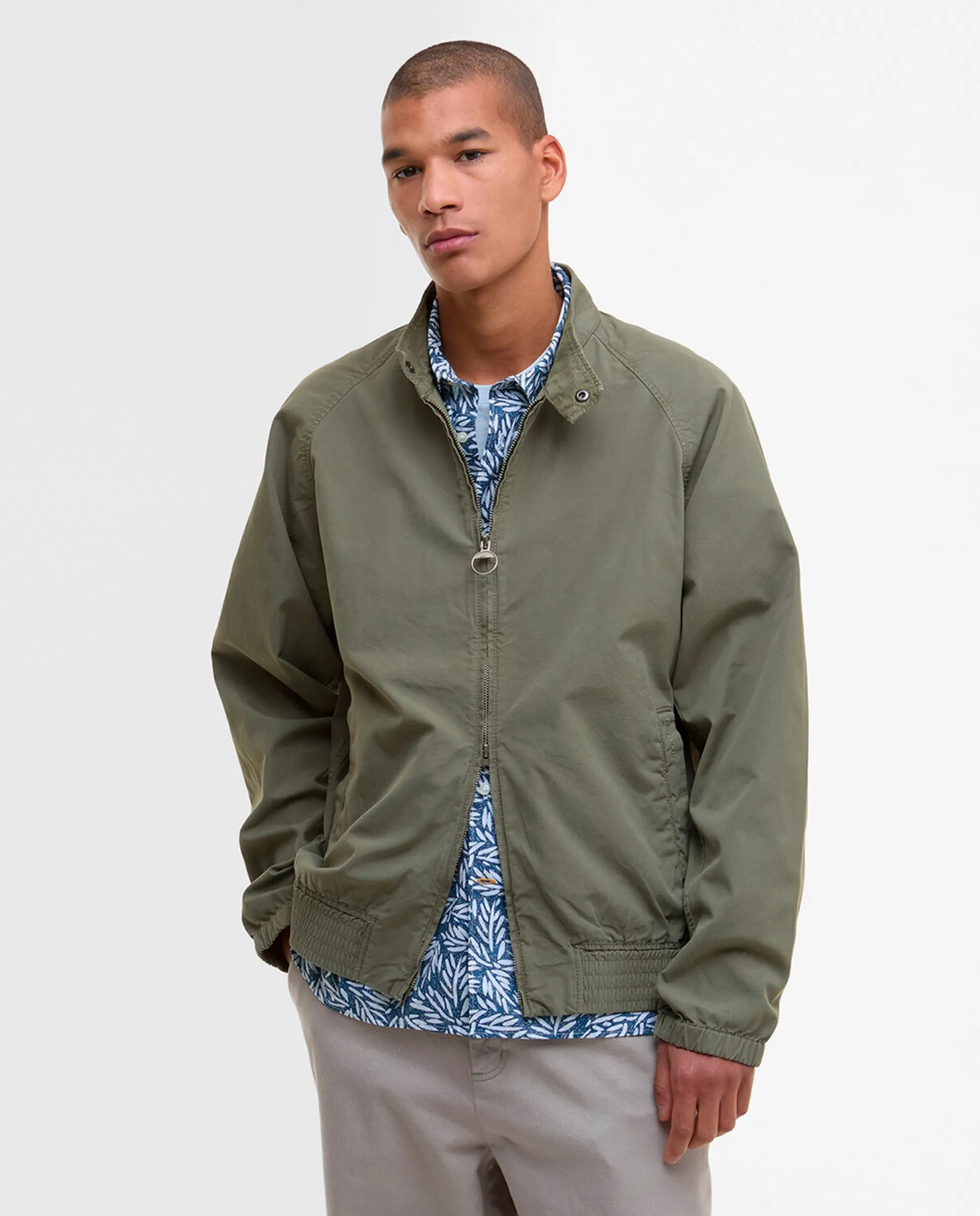 

Мужская куртка на молнии с автоматическим воротником Barbour, зеленый