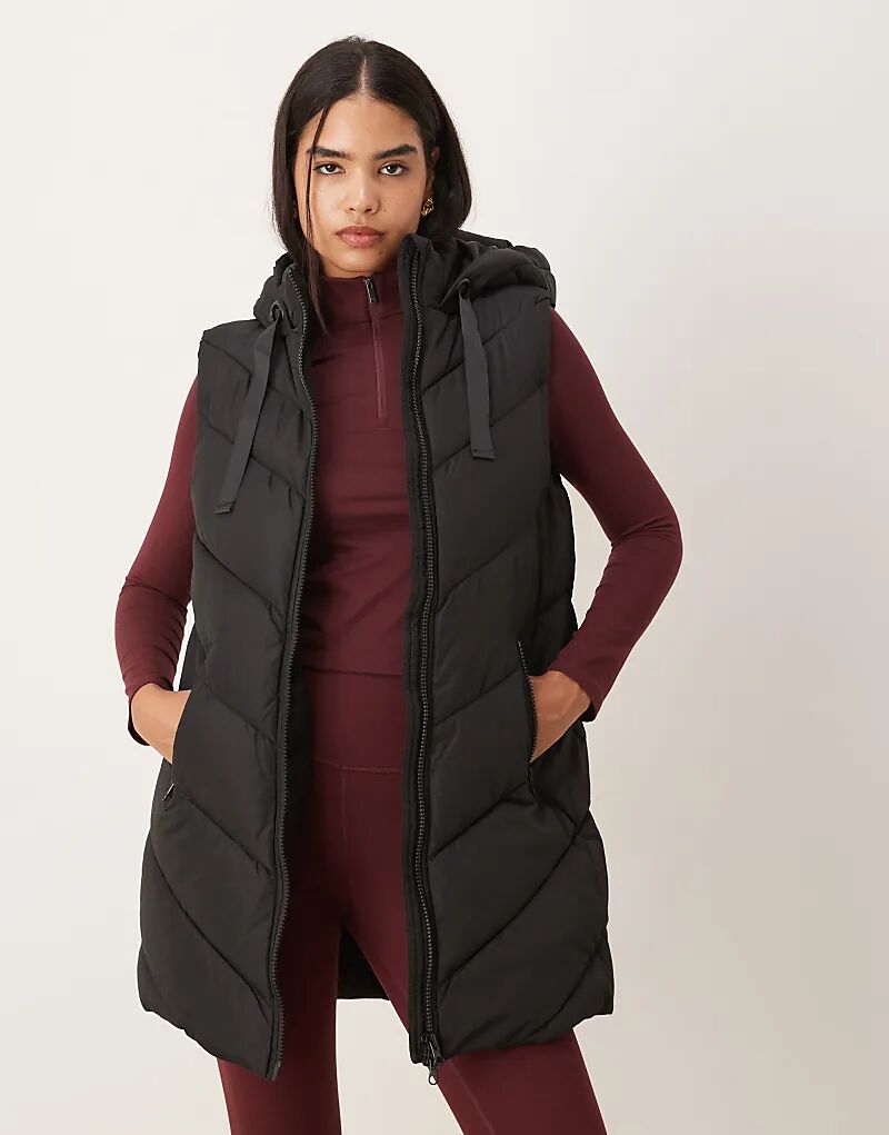 

Жилет JDY с капюшоном и шевронным узором, черный