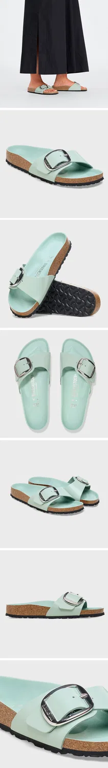 Мужские сандалии Birkenstock Madrid Big Buckle, зелёные — фото 3
