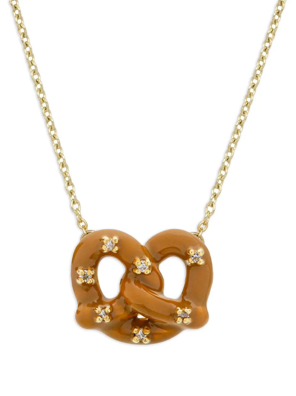 

Колье Pretzel Brillante из желтого золота с бриллиантами Aliita, коричневый