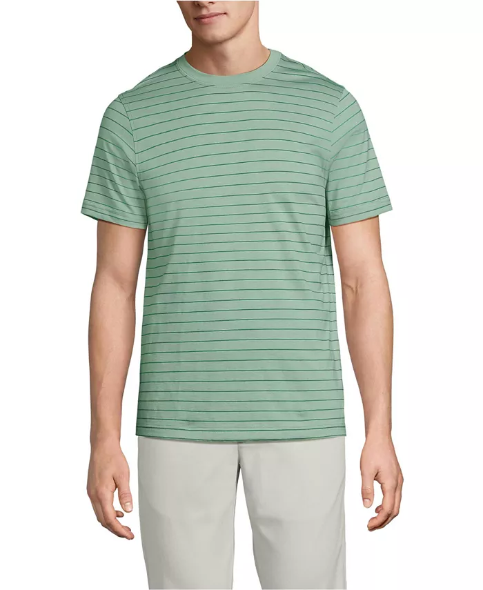 

Мужская хлопковая футболка с коротким рукавом из Supima Lands' End, зеленый