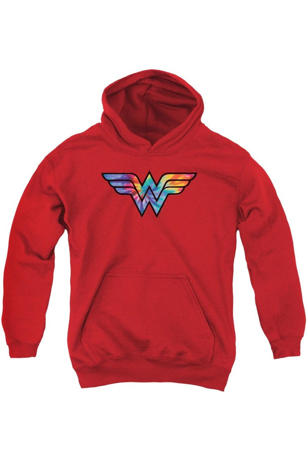 

Толстовка с капюшоном DC Comics Wonder Woman Wonder Woman Tie Dye Logo Youth Gildan, красный