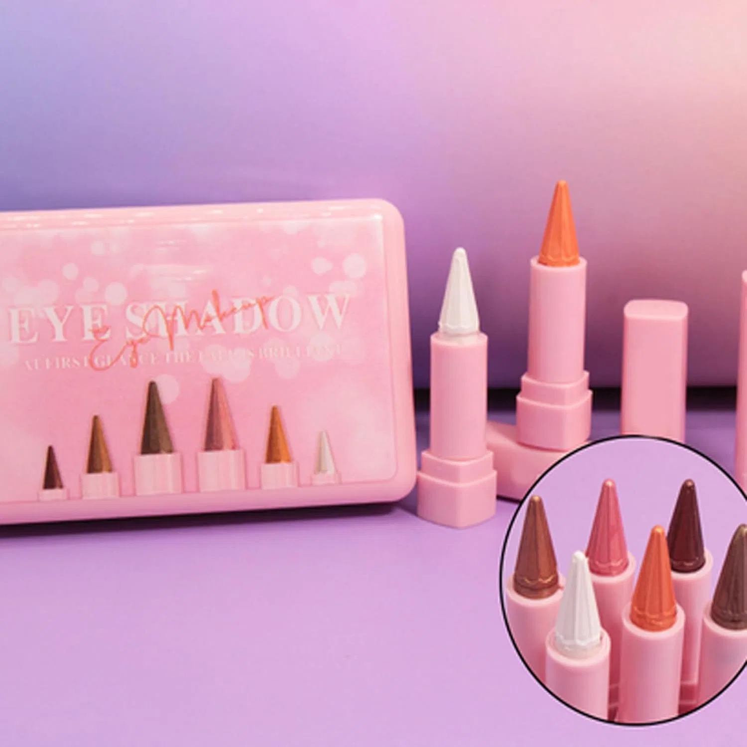 Подводка для глаз Glitter Eyeliner, 6 шт, набор, блестящая, черный — фото 3