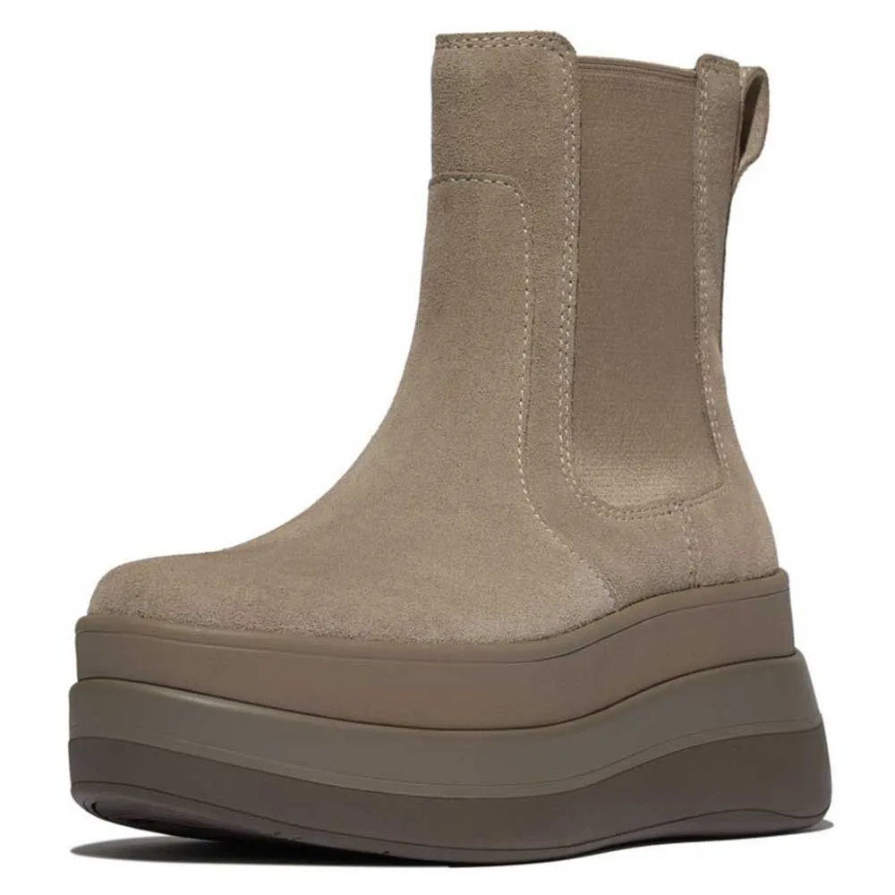 Ботинки Fitflop F-Mode Stack Suede Chelsea, коричневый