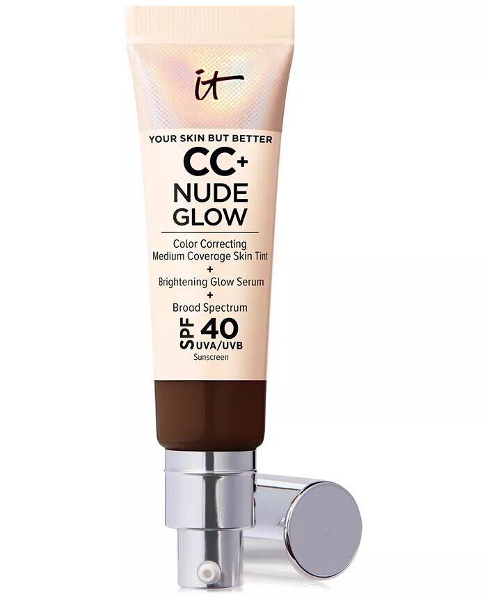 

Легкая тональная основа CC+ Nude Glow + сыворотка для сияния SPF 40 It Cosmetics, цвет Deep Mocha