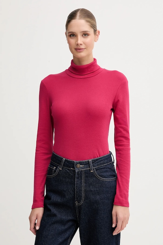 

Хлопковый лонгслив United Colors Of Benetton, розовый