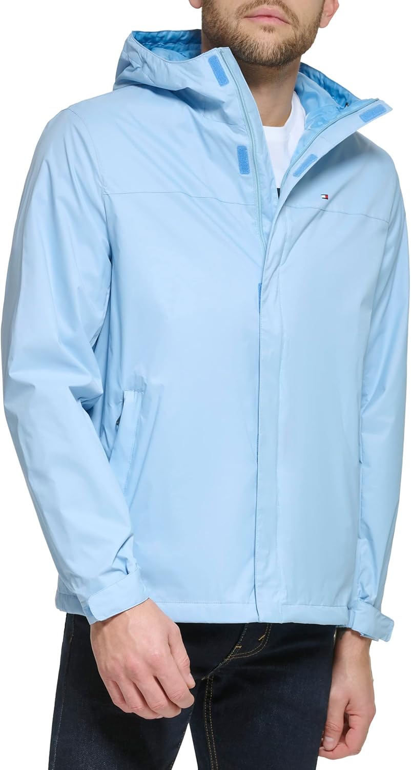 

Мужская легкая дышащая водонепроницаемая куртка с капюшоном Tommy Hilfiger, Breezy Blue