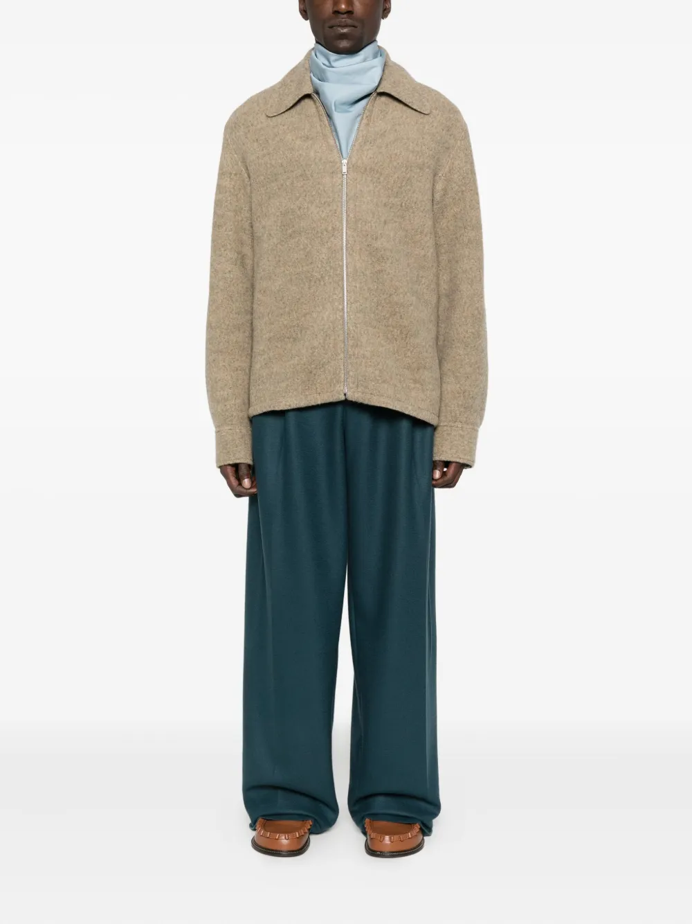 Шерстяная куртка на молнии Jil Sander, нейтральный — фото 2
