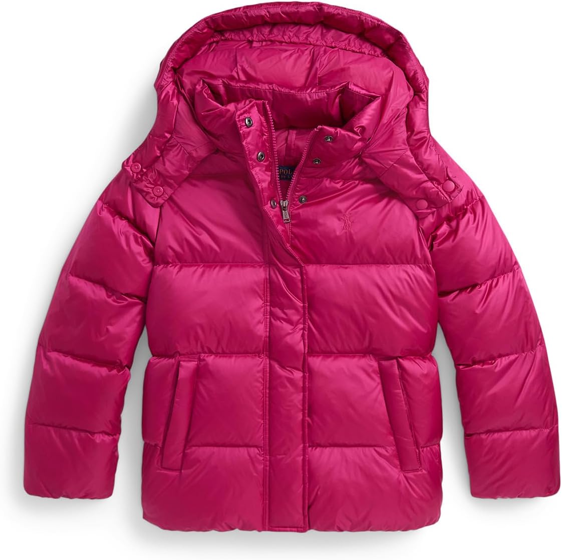 Куртка Polo Ralph Lauren Kids Metallic Down Hooded Jacket, цвет Preppy Pink