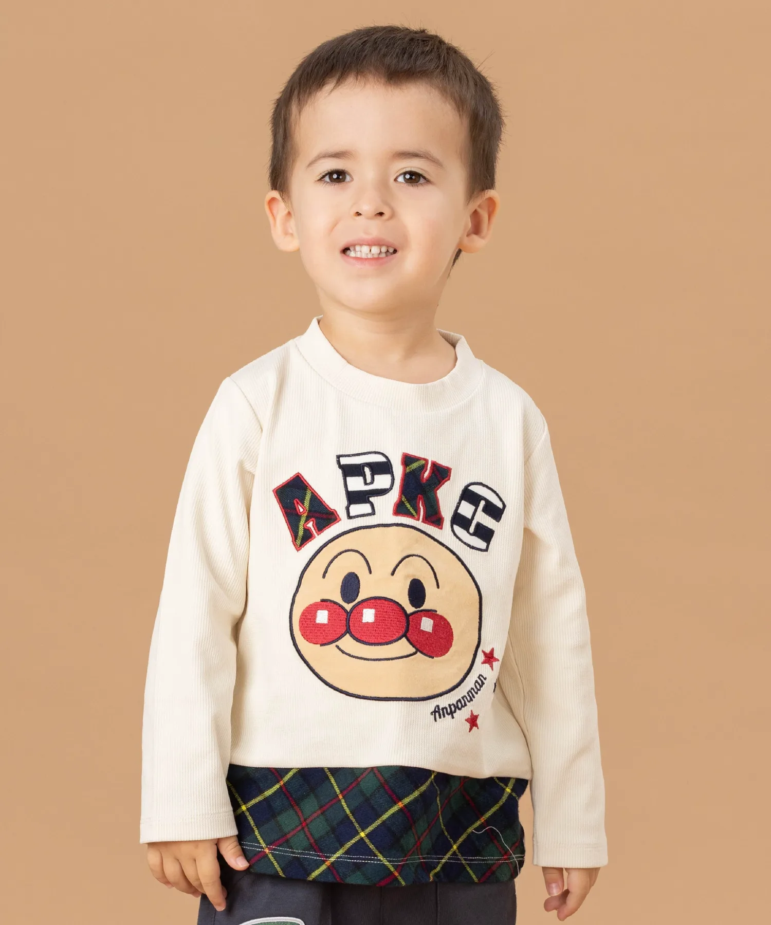 APKC/(K) Аппликационный пуловер с переключателем Anpanman Kids Collection, Off-white