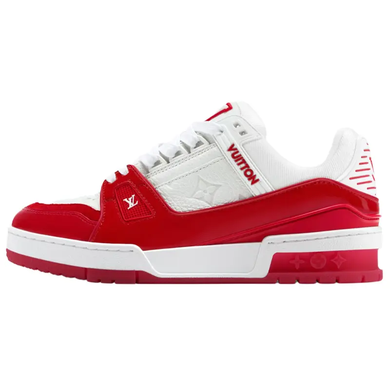 LOUIS VUITTON Тренировочные низкие скейтборд кроссовки Women's White Red
