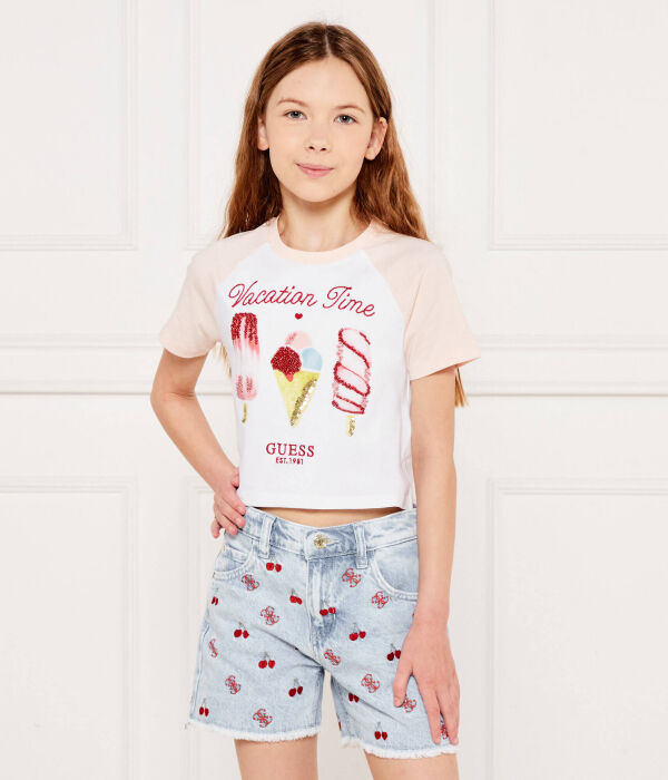 

Футболки Cropped fit Guess, белый