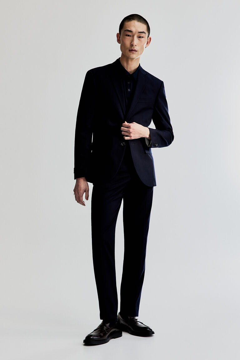 

Брюки slim fit suit H&M, синий