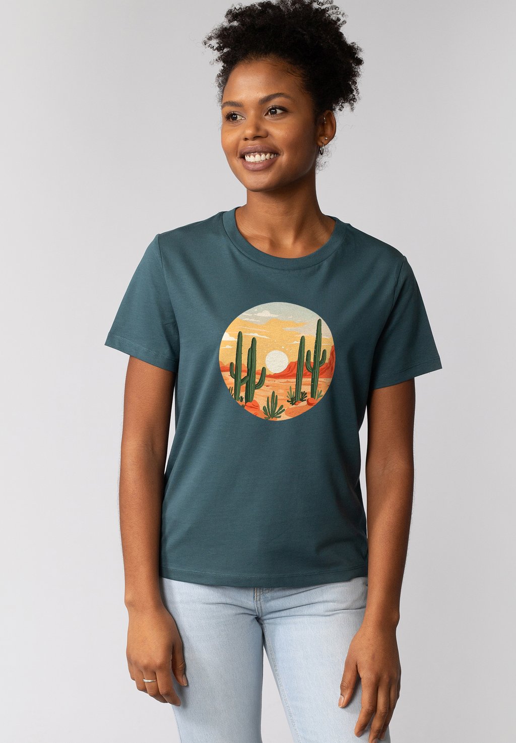 

Футболка с принтом SONNENUNTERGANG IN DER WÜSTE watapparel, бирюзовый