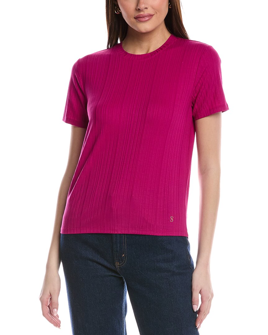 

St. John Sleek Rib Jersey Трикотажный топ, розовый