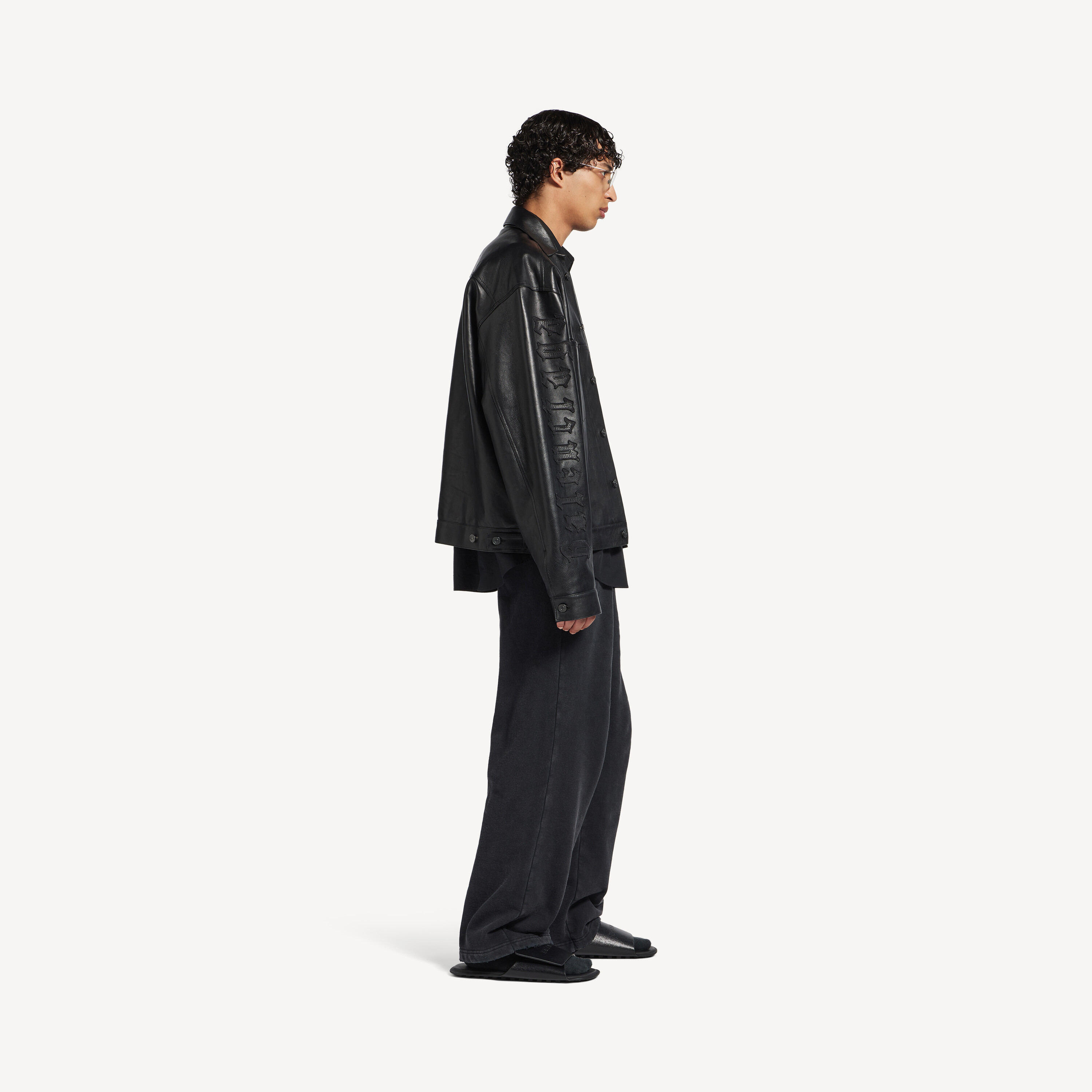 Мужская рубашка-куртка черного цвета BALENCIAGA, черный — фото 2