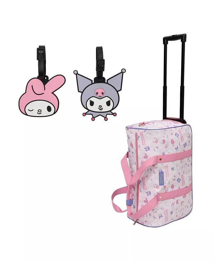 

Спортивная сумка Hello Kitty на колесиках с двумя багажными бирками Sanrio, мультиколор