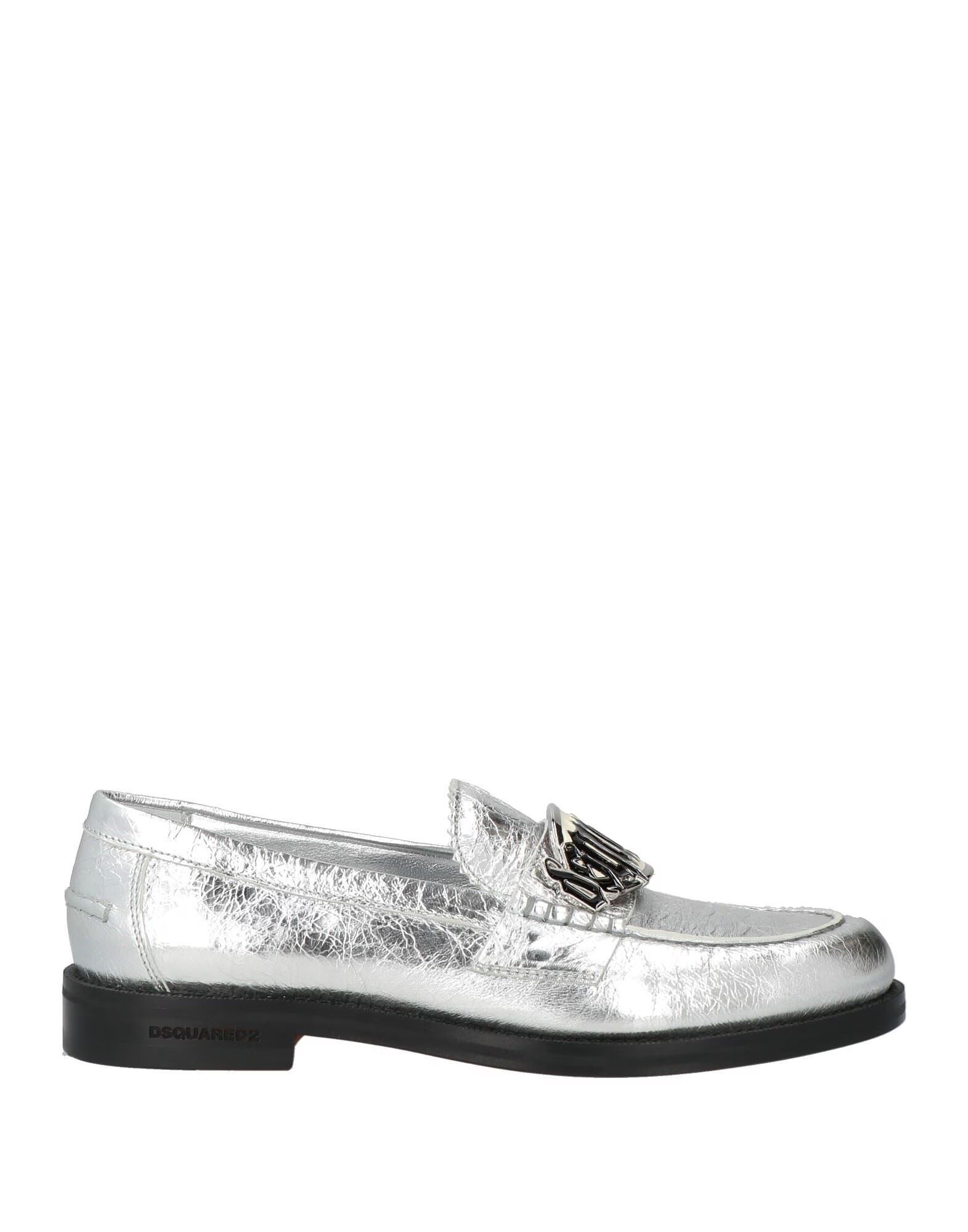 Лоферы Dsquared2, серебряный