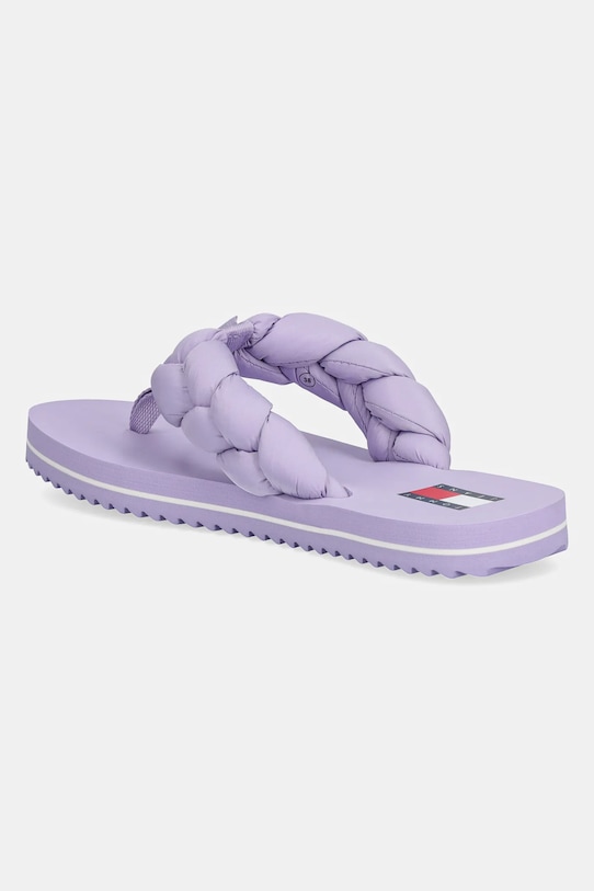 Шлепки BRAIDED THONG BEACH SANDAL Tommy Jeans, фиолетовый — фото 3
