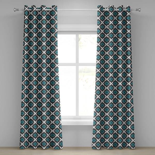 

Занавеска с люверсами Abakuhaus Mandala Blumen 2 шт, 280x225x0,5 см цвет schwarz aqua weiß