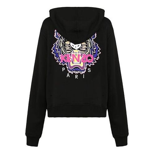 

Свитер embroidery zipper hoodie black Kenzo, черный