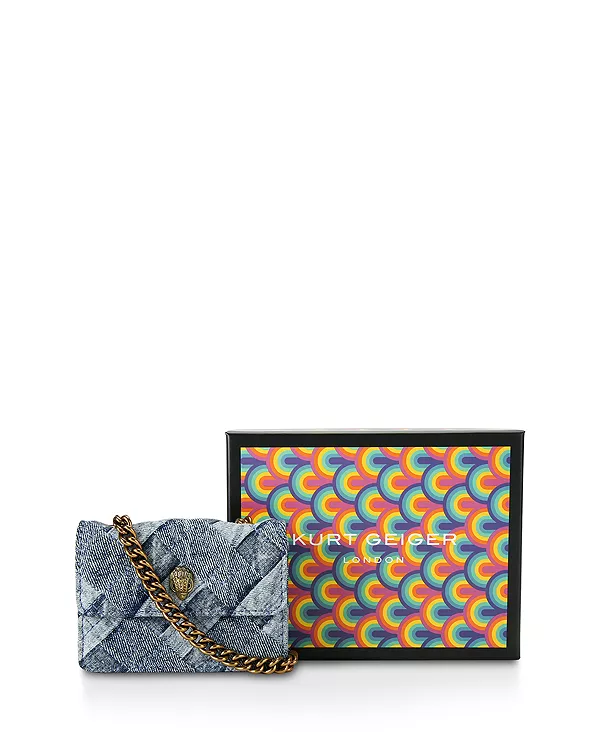 

Сумка через плечо Micro Kensington из джинсовой ткани Kurt Geiger London, синий