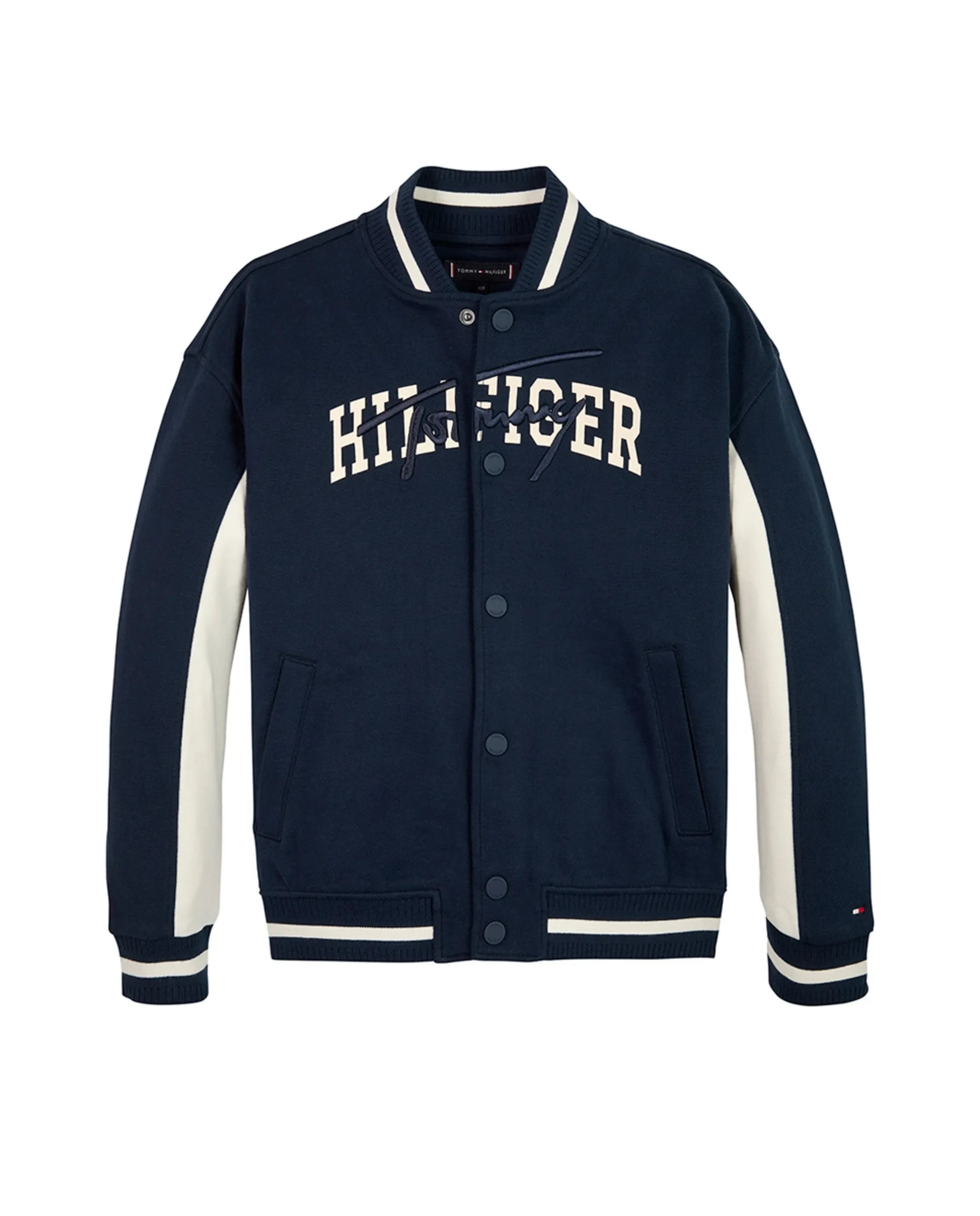 

Детская толстовка-бомбер с вышитым логотипом спереди Tommy Hilfiger, синий