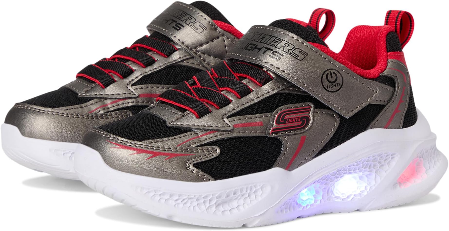 

Кроссовки SKECHERS KIDS Meteor-lights 401497L, Gunmetal/Red