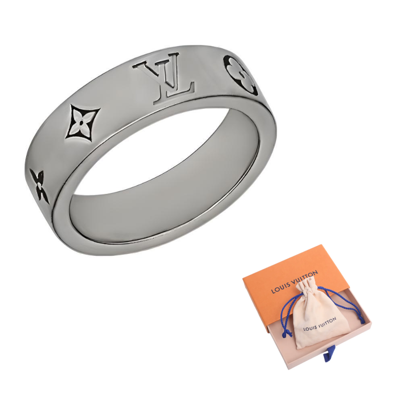 

Кольцо тонкое Oui Vuitton 1181 V Osaic LOUIS VUITTON, gunmetal серый
