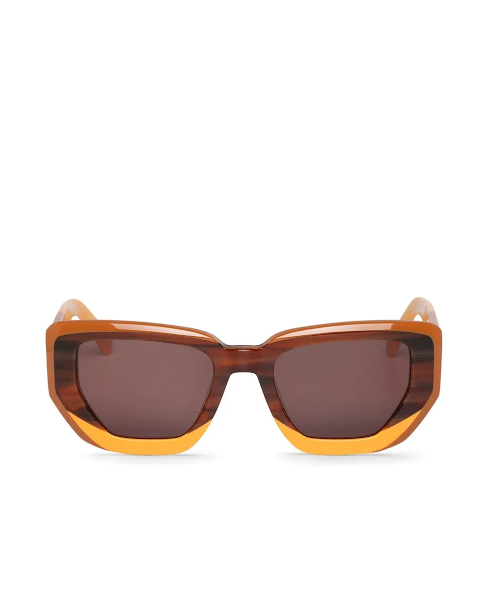 

Женские солнцезащитные очки с многоцветной ацетатной оправой и классическими линзами Mr. Boho