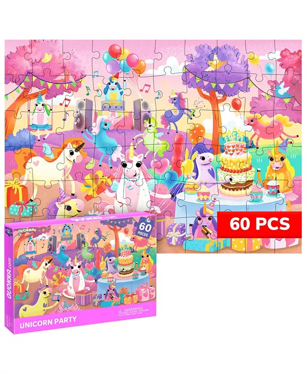 

Пазлы из 60 деталей для детей 4-6 лет Quokka, unicorns
