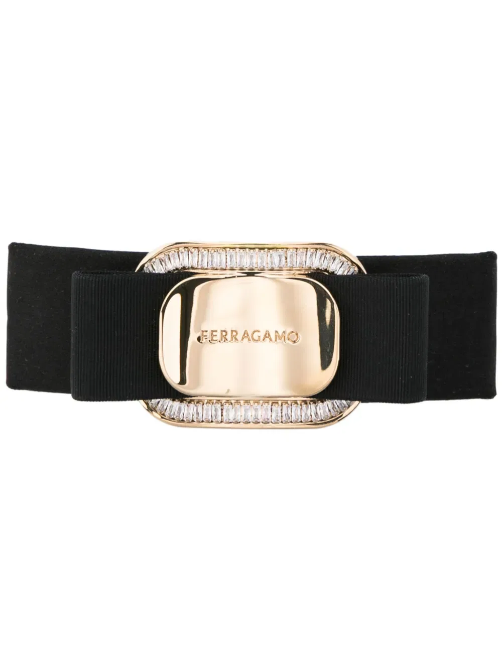Заколка для волос с бантом и логотипом Ferragamo, черный