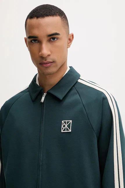 Олимпийка мужская на молнии с модалом Calvin Klein, зеленый — фото 4