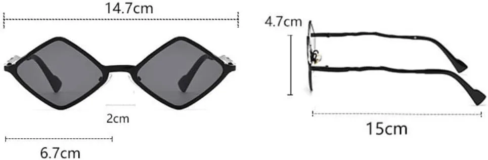 

Женские солнцезащитные очки в маленькой металлической оправе в стиле панк, модные солнцезащитные очки с защитой от УФ-излучения UV400 TKKTLLT, Silver-black