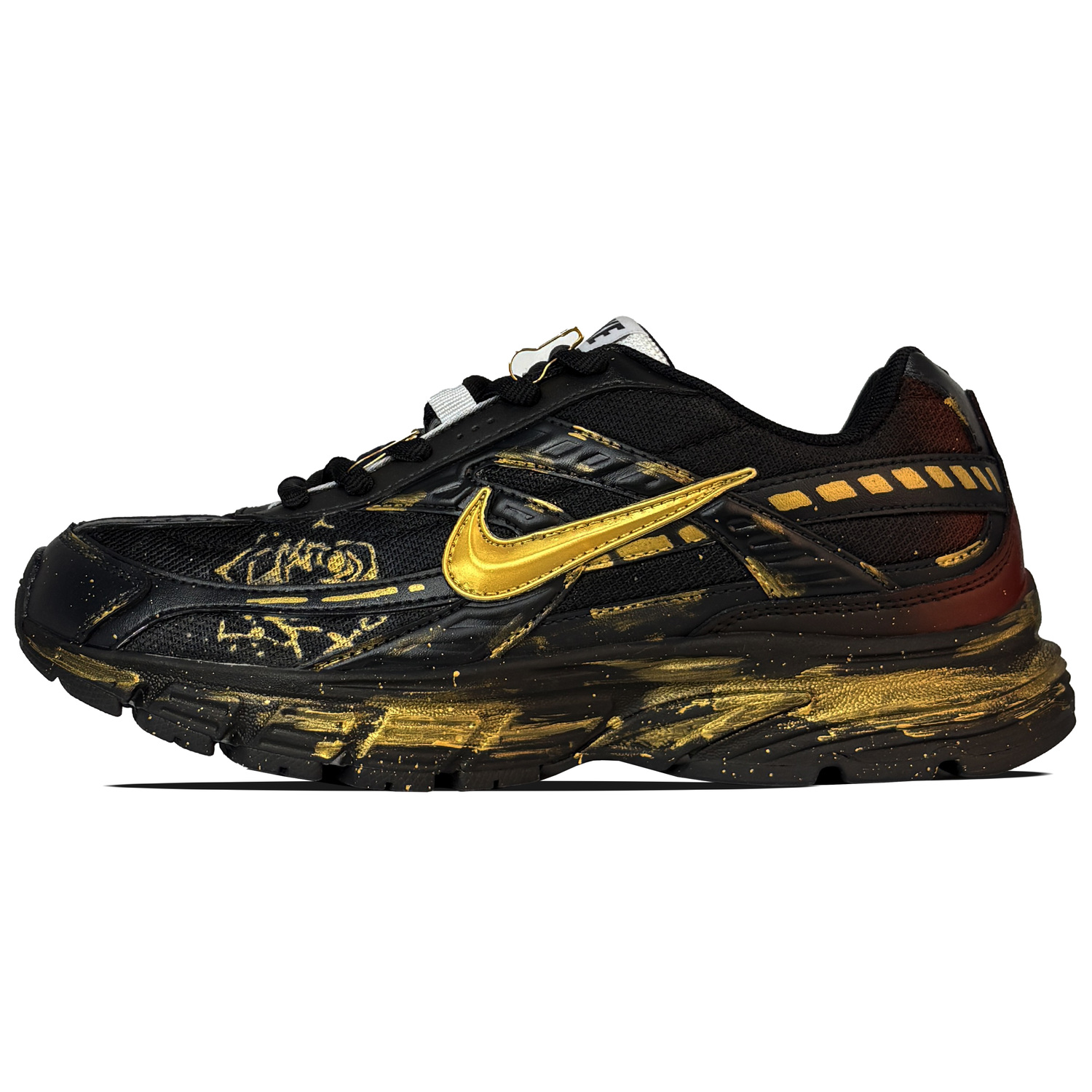 

Nike Инициатор амортизирующие износостойкие дышащие низкие кроссовки для бега унисекс черный золото, цвет Black Gold