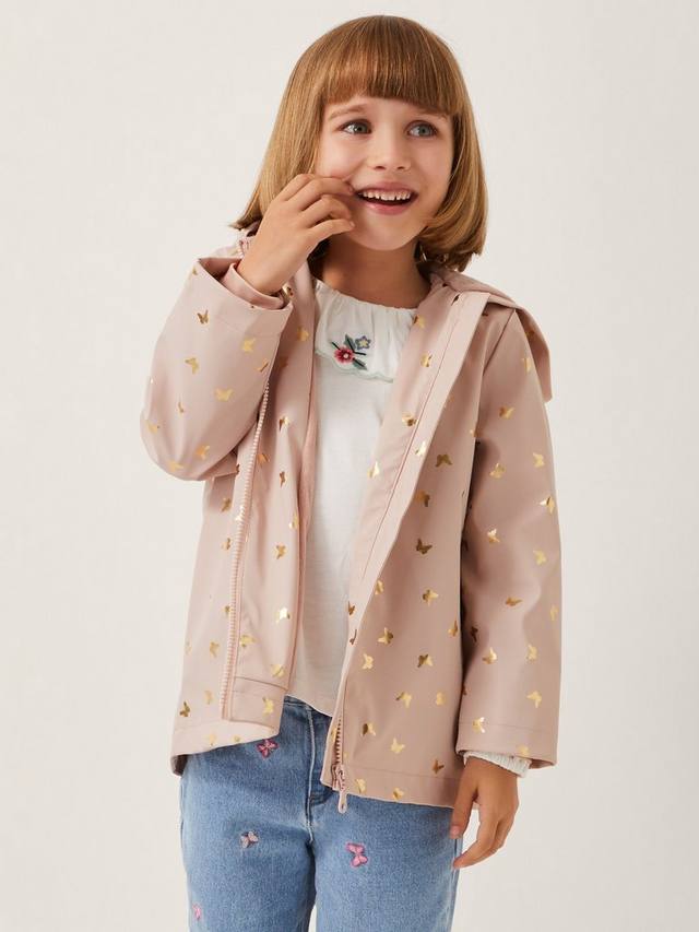 

Детское пальто с капюшоном Metallic Butterfly Monsoon, Pink