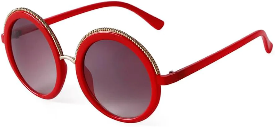 

Металлические круглые солнцезащитные очки для женщин, модные мужские очки, винтажные белые красные солнцезащитные очки для женщин и мужчин TKKTLLT, C4 Red